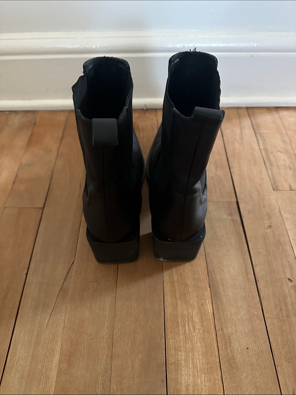 L’Intervalle Black Square Toe Leather Boots - Picture 4 of 6
